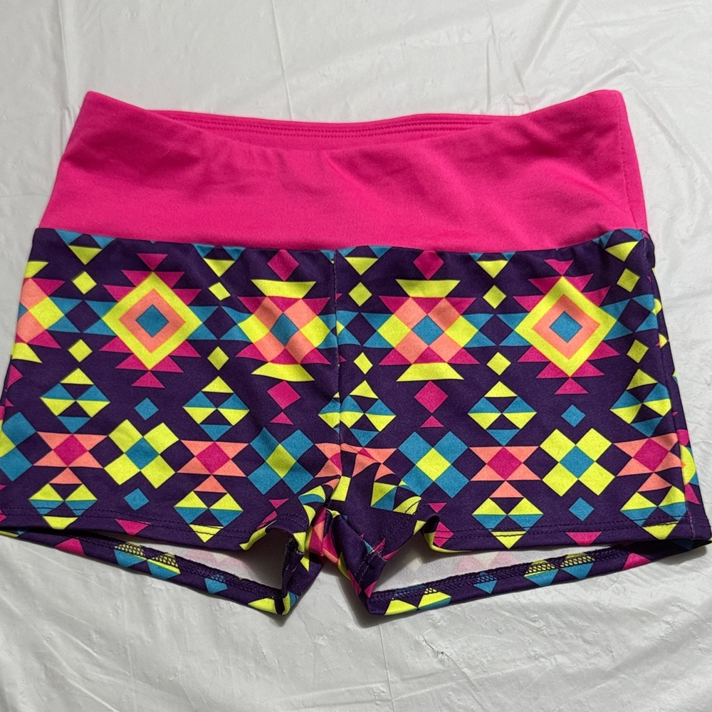 Circo Pink and Purple Geometric Kids Gymnastics Shorts Sz 7/8